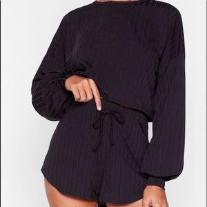 Nasty Gal - whatever rib takes short lounge set